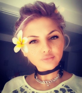 Leather choker C131